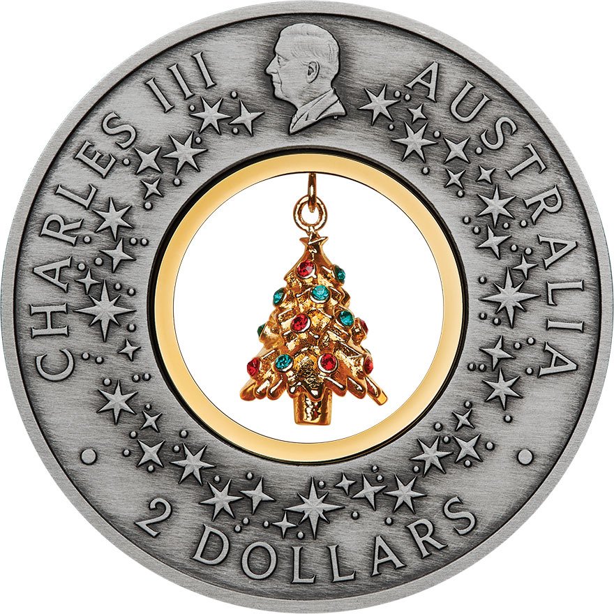 Back of the Silver Santas Workshop 2 oz - Antique Finish 2025