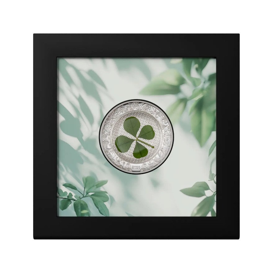 coin case of the Silver cloverleaf 1 oz PF - 2026
