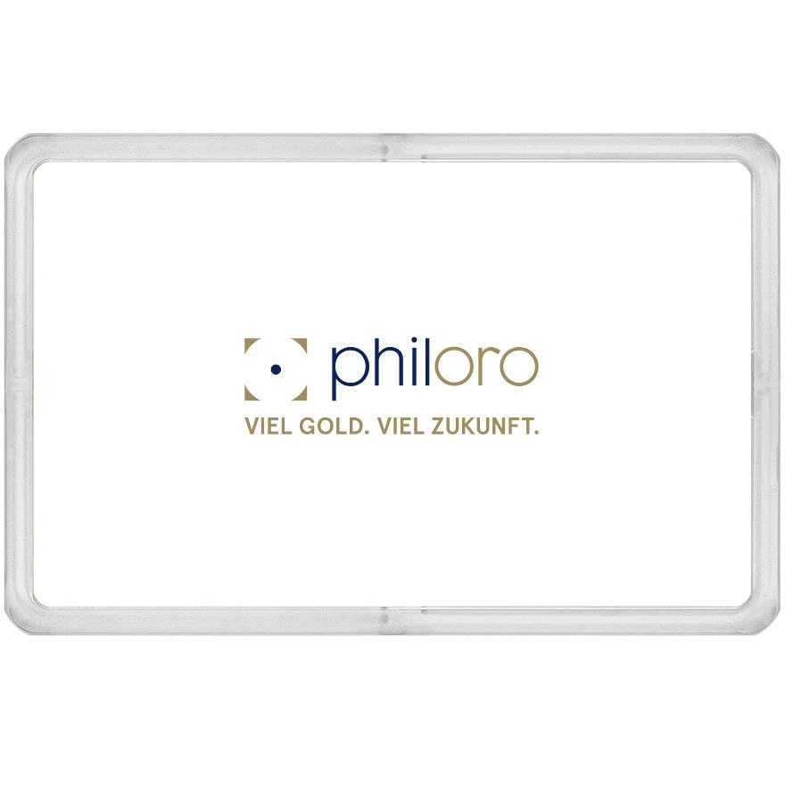 Back of the Gold bar 0.5 g - philoro gift card "Strong bear love"