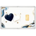 Goldbarren 0,5 g - philoro Geschenkkarte "Ein Geschenk von Herzen"