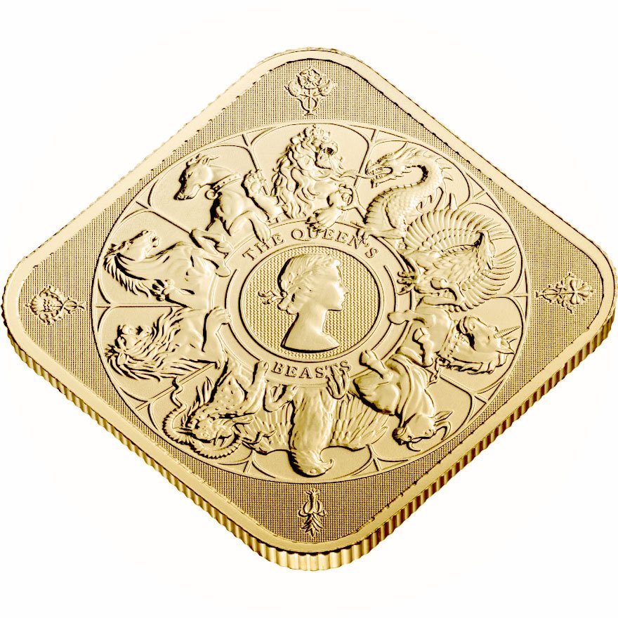 Side view of the Queen's Beasts 1 oz - The Royal Mint