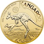Front of the Gold Kangaroo 1/10 oz - 2026