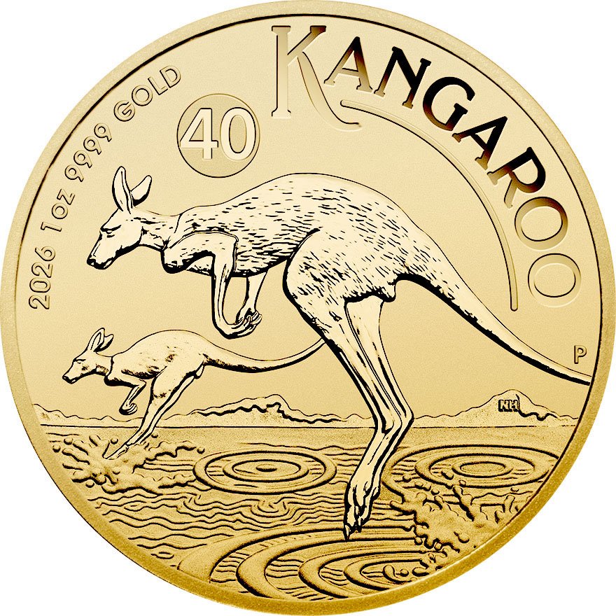 Front of the Gold Kangaroo 1 oz - 2026