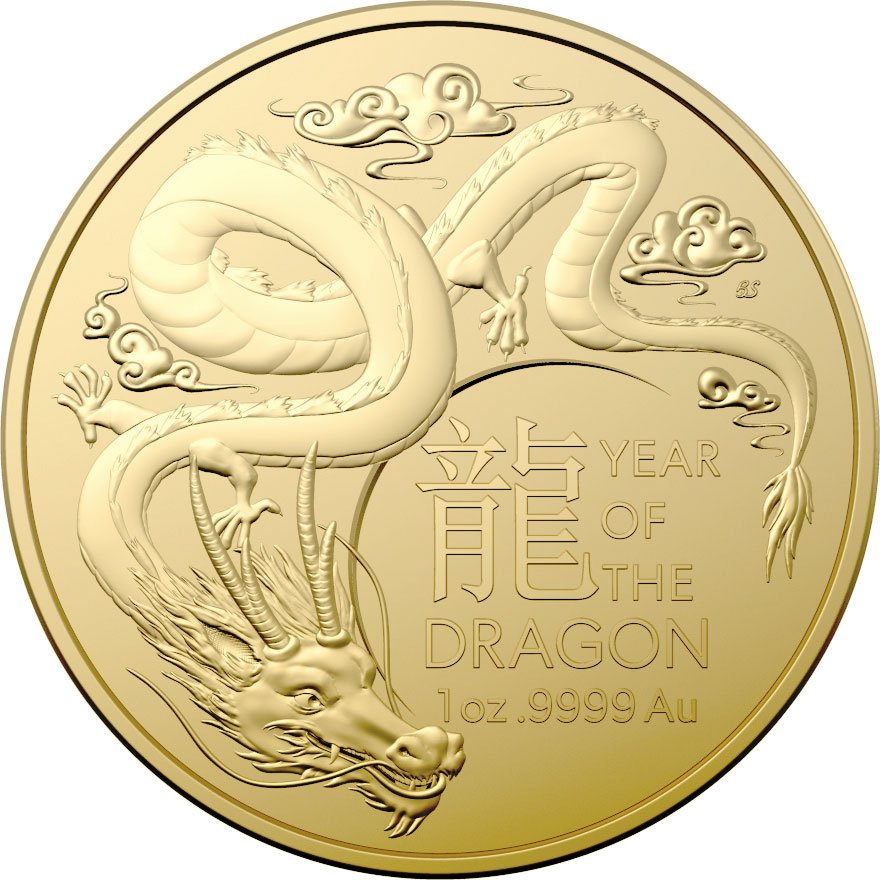 View 1: Gold Lunar Drache 1 oz - RAM 2024