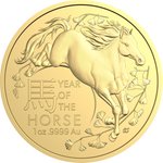 Front of the Gold Lunar Horse 1 oz - RAM 2026