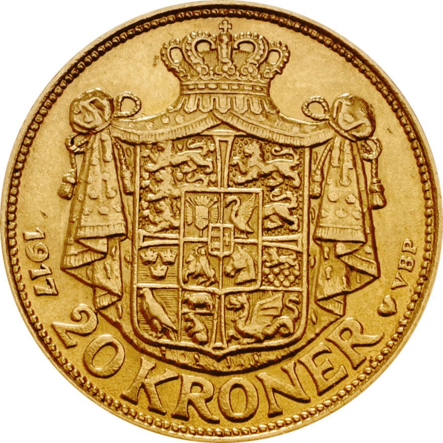 Back of Gold Denmark 20 Kroner