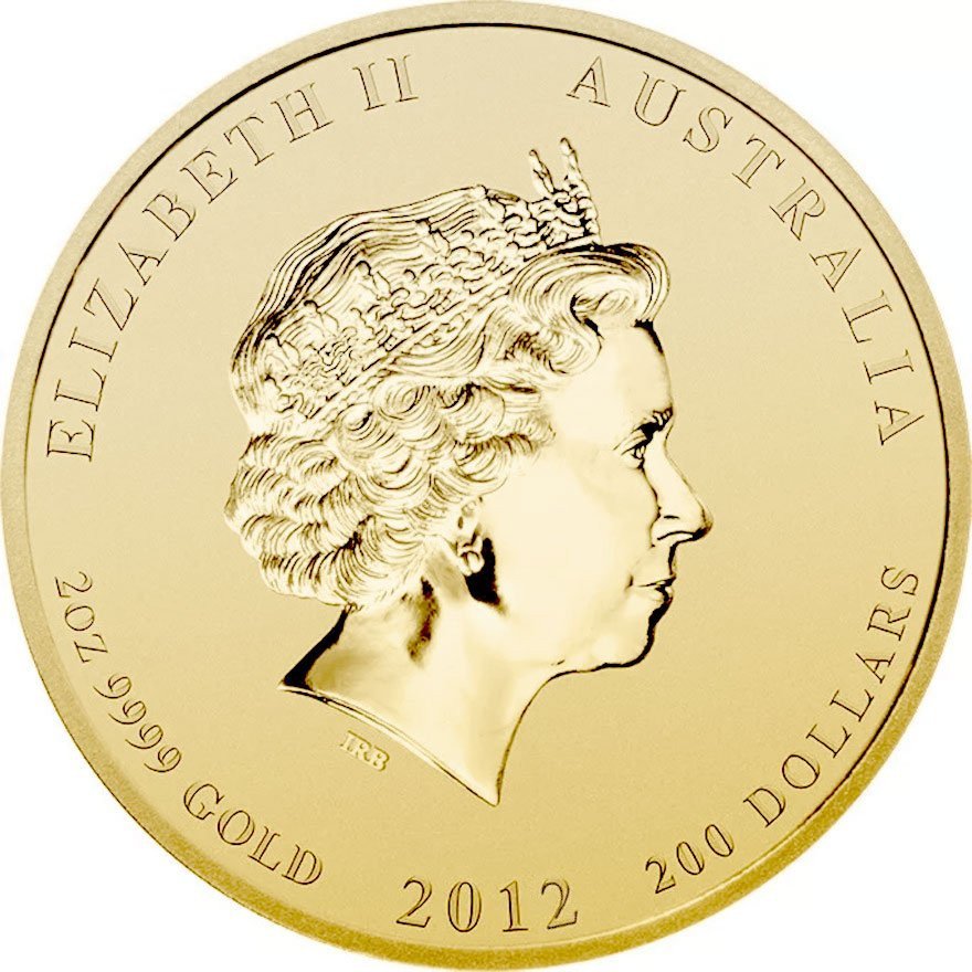 Back of the Gold Lunar l-ll 2 oz 