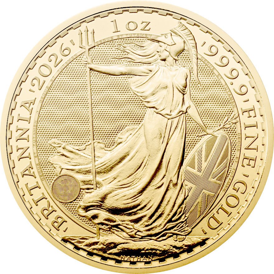 Front of the Gold Britannia 1 oz - 2026