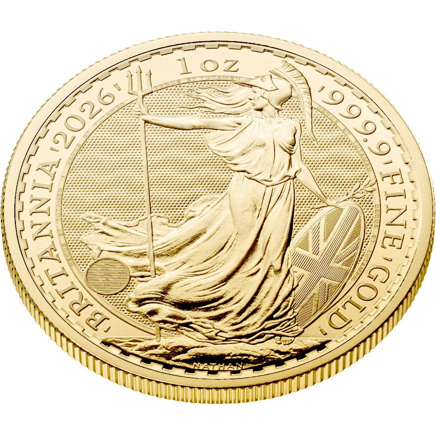Side View of the Gold Britannia 1 oz - 2026