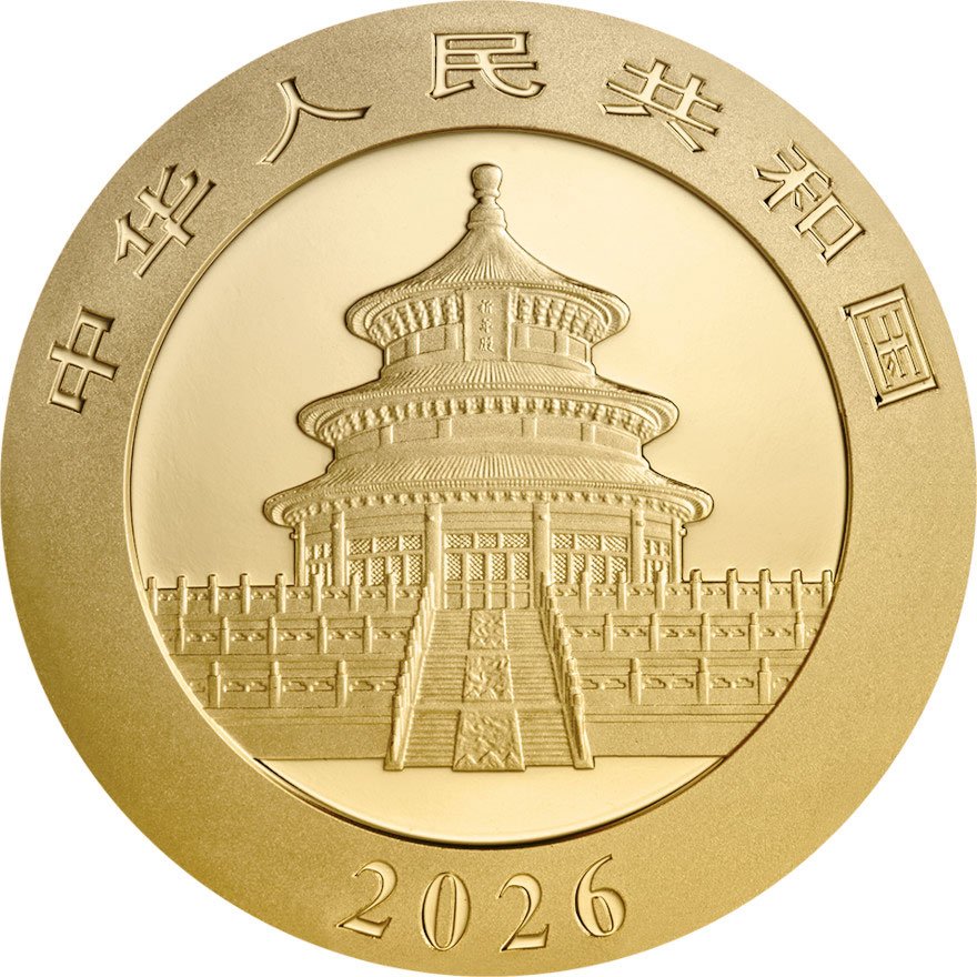 Back of the Gold China Panda 30 g - 2026