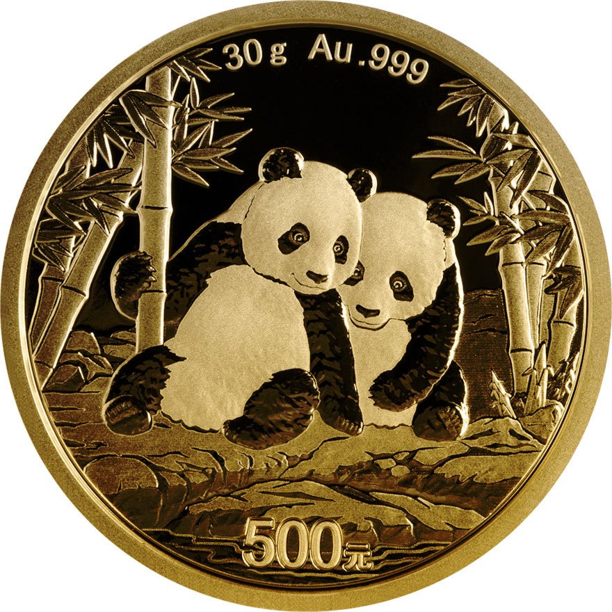 Front of the Gold China Panda 30 g - 2026