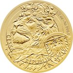 Front of the Gold Czech Lion 1/2 oz - 2025