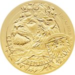 Front of the Gold Czech Lion 1 oz - 2025