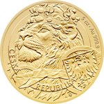 Front of the Gold Czech Lion 5 oz - 2025