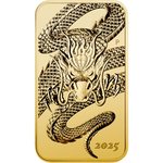 Front of the Gold Dragon Rectangle 1 oz - 2025