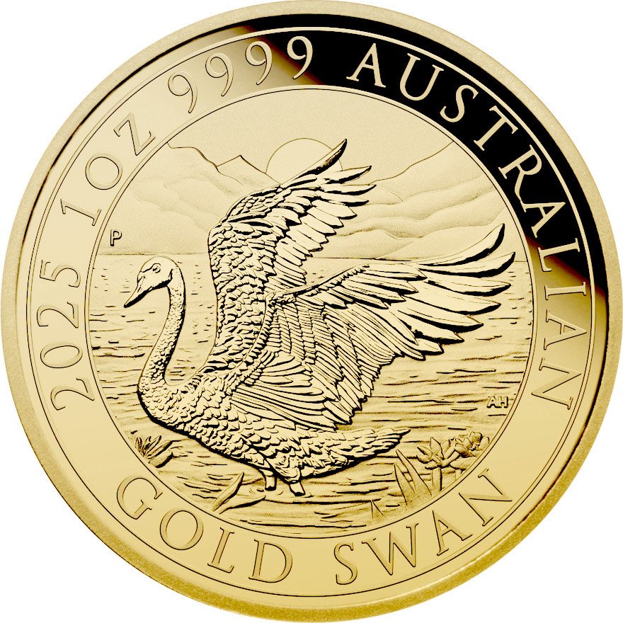 Front of the Gold Swan 1 oz - 2025