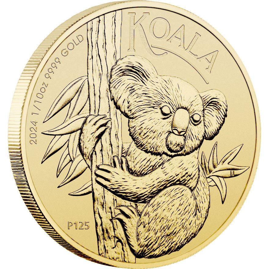 Side view of the Gold Koala 1/10 oz - 2024