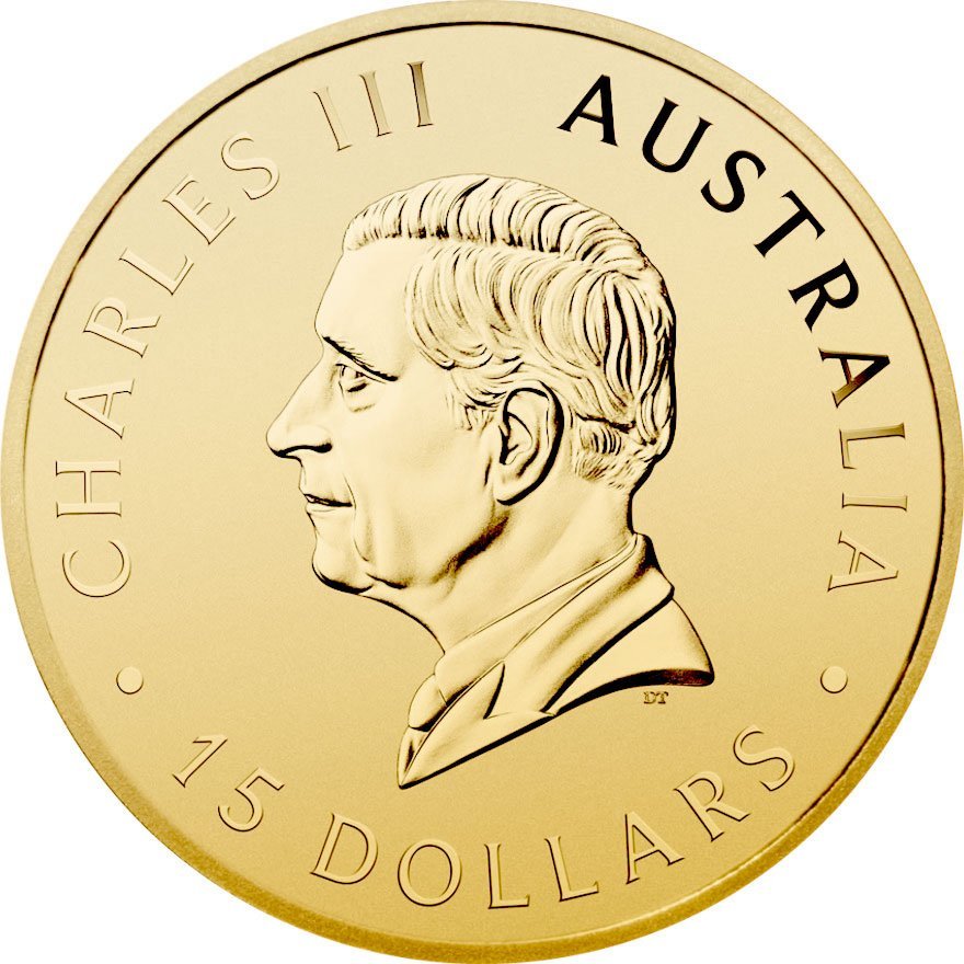 Back of the Gold Kookaburra 1/10 oz - 2025