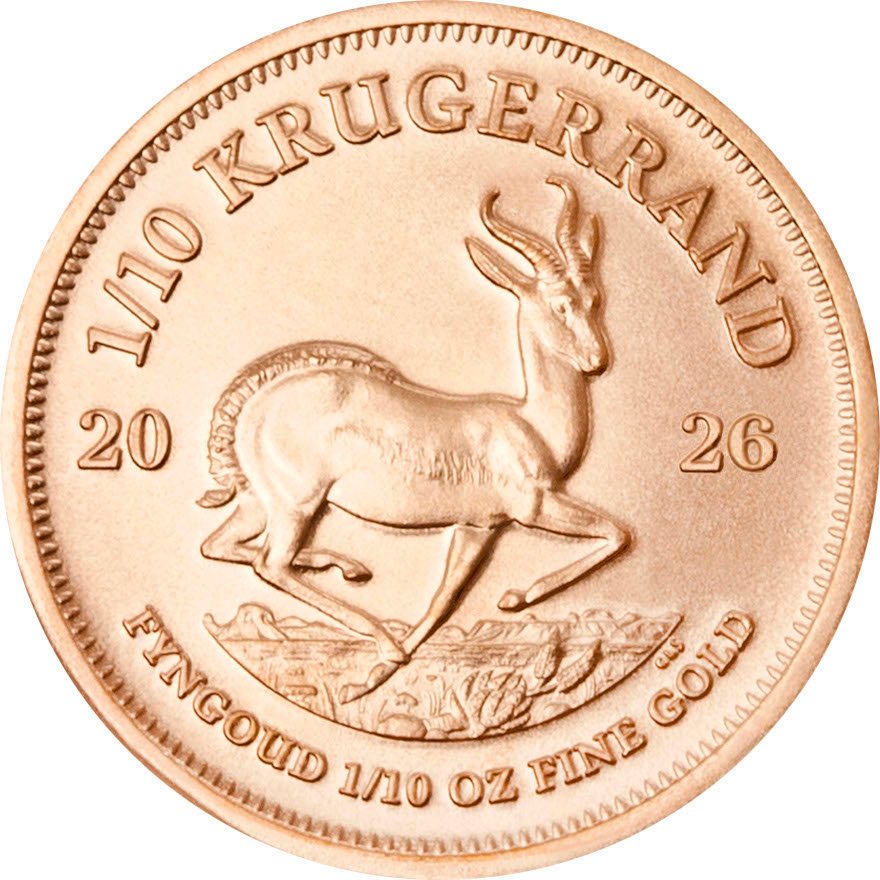 Back of Gold Krugerrand 1/10 oz 2026