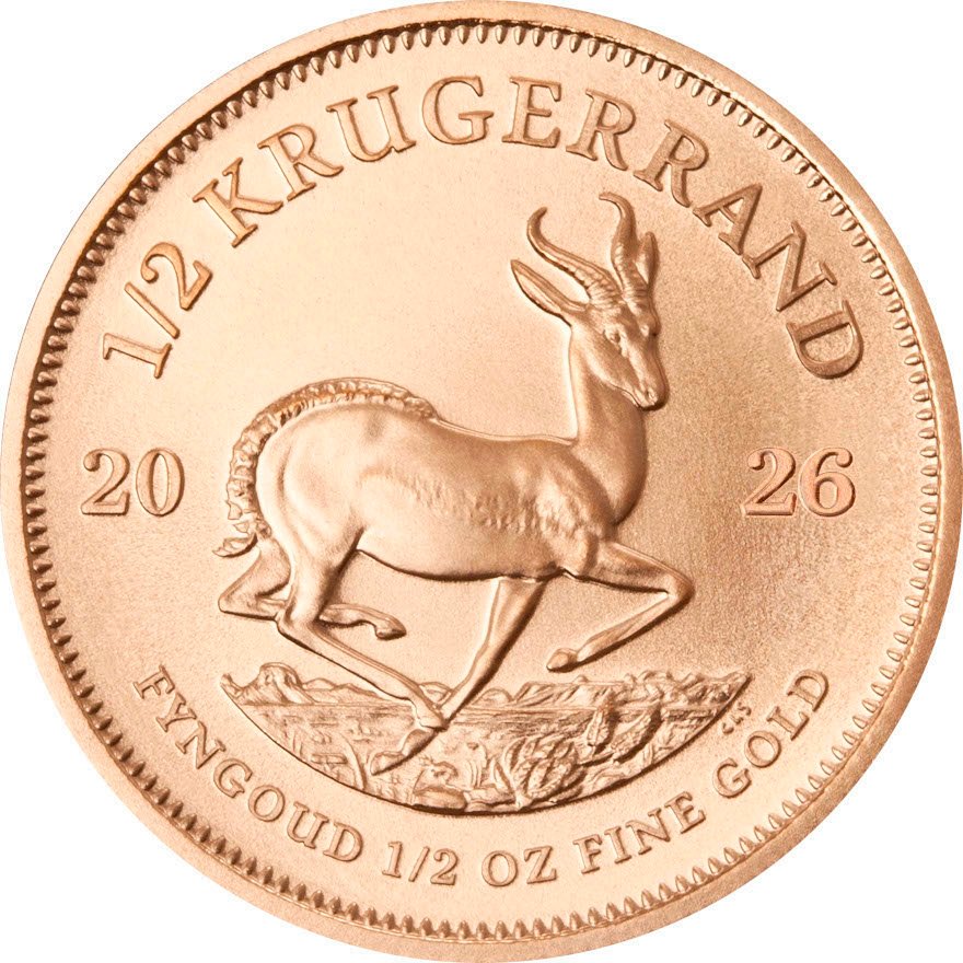 Back of Gold Krugerrand 1/2 oz 2026