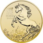 Front of the Gold Lunar III 1/20 oz - Horse 2026