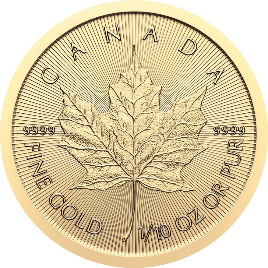 Front of Gold Maple Leaf 1/10 oz - 2026