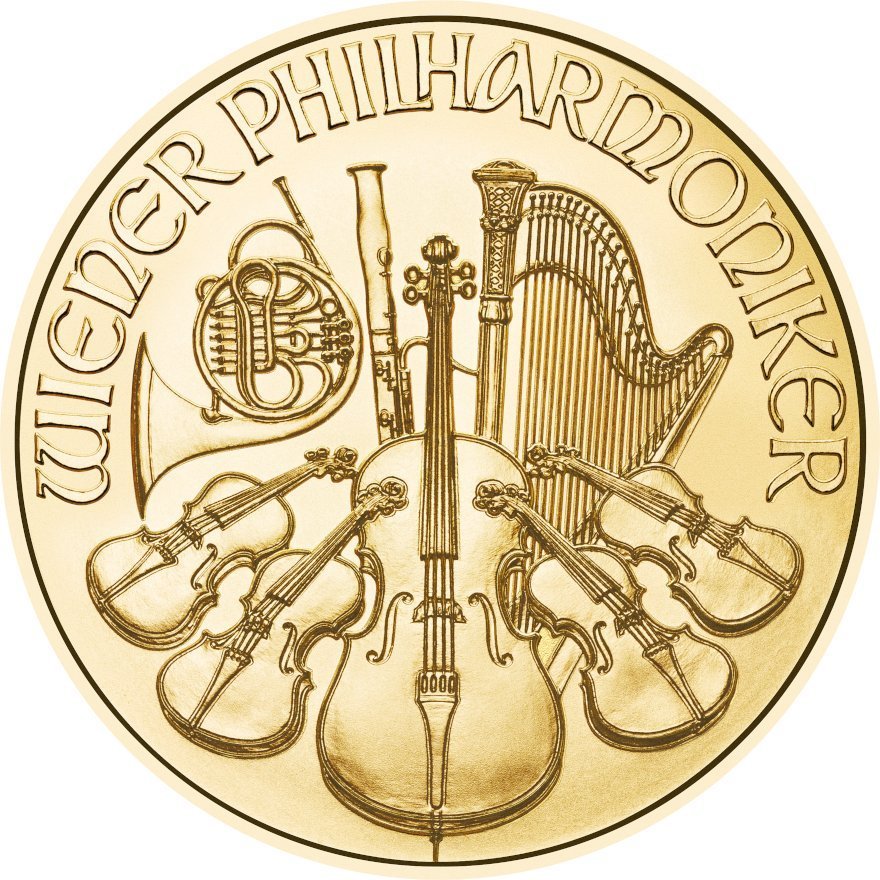 Front of the Gold Philharmonic 1/10 oz - 2026