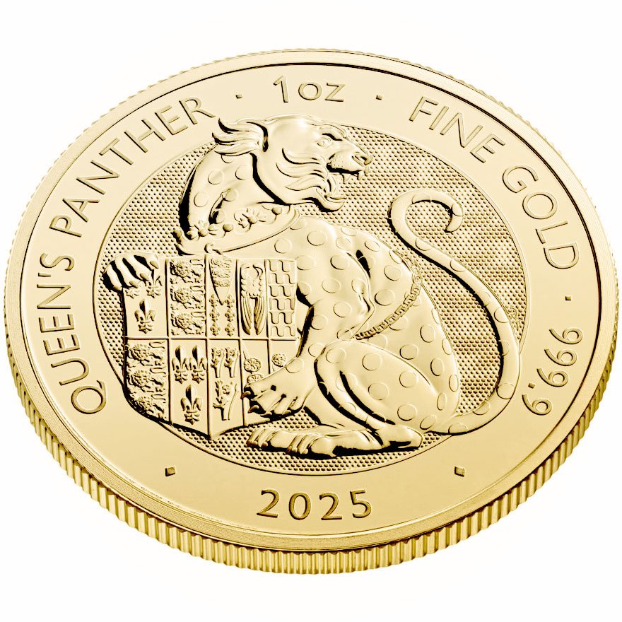 View 2: Gold The Queen's Panther 1 oz - Royal Tudor Beasts 2025