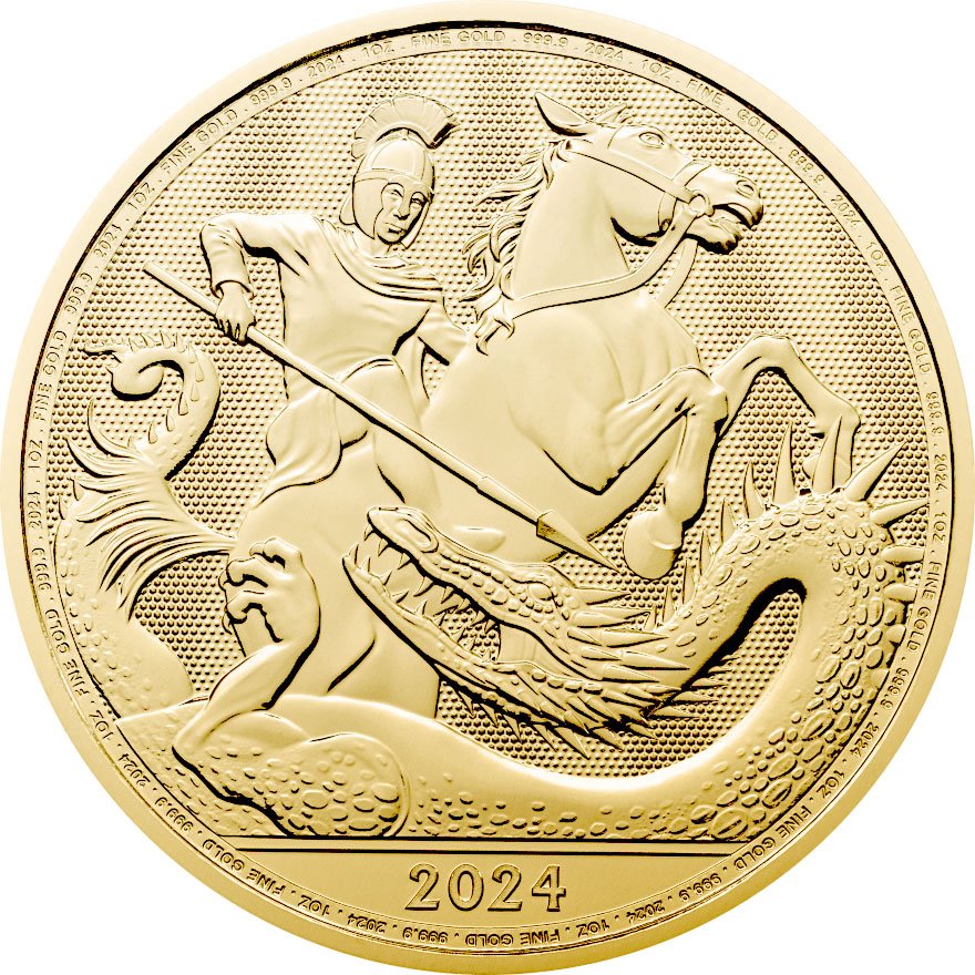 View 1: Gold St George and the Dragon 1 oz - 2024