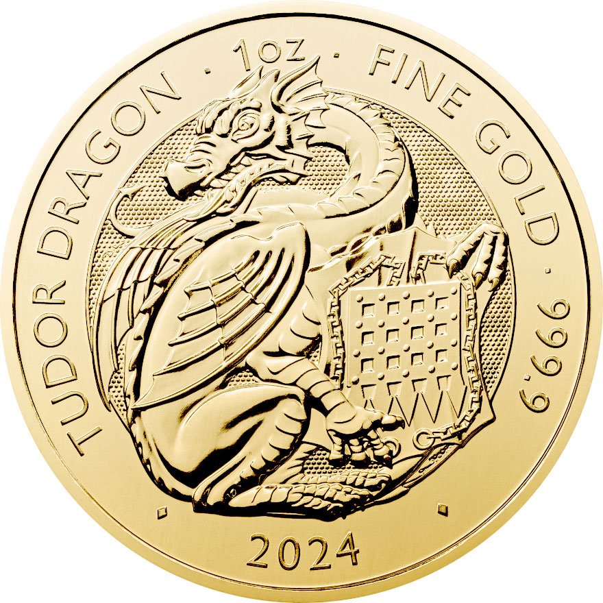 View 1: Gold Tudor Dragon 1 oz - Royal Tudor Beasts 2024