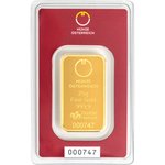 Front of the Gold bar 20 g - Austrian Mint in the blister card (Production version 2)