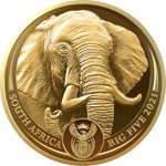 Gold Elefant 1 oz PP - Big Five Serie II - 2021 Front of the Gold Elephant 1 oz PF - Big Five Series II - 2021