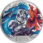 Front of the Silver Auspicious Beasts 5 oz Proof - 2025