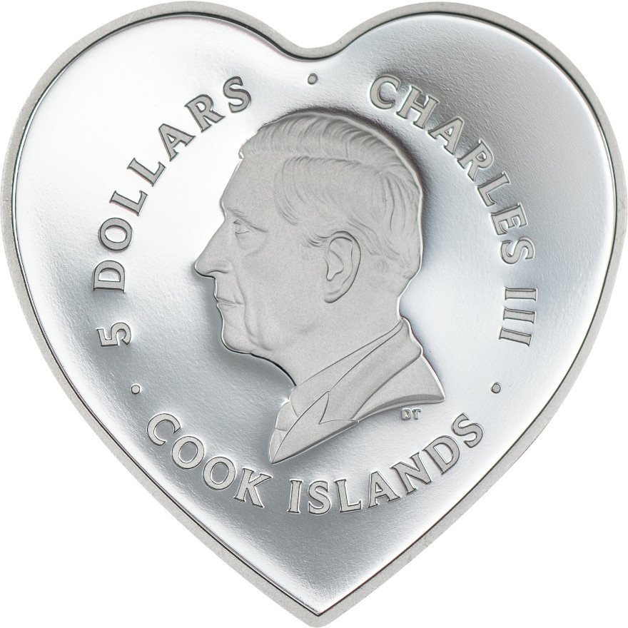Back of Silver Heart Brilliant Love Blossom 20 g Proof - 2026