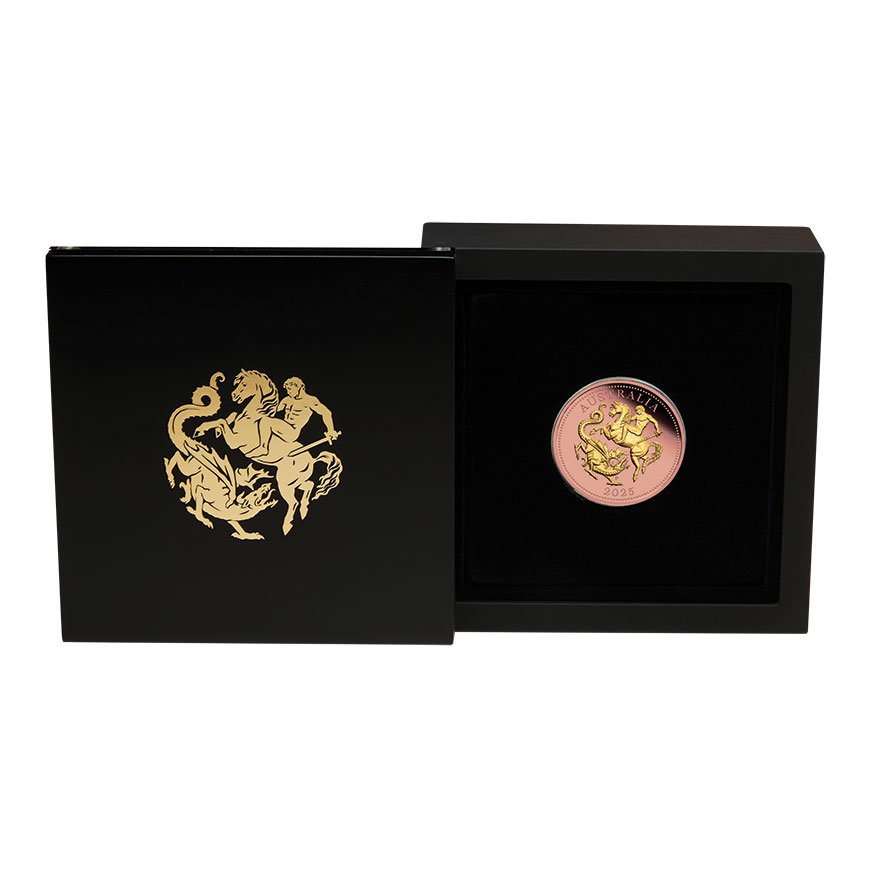 Coin Case of the Gold Five Sovereign PF Roségold Perth Mint - 2025