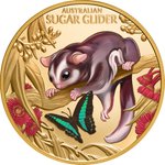 Gold Cute & Cuddly 1 oz PP - Baby Sugar Glider 2026 Front of Gold Cute & Cuddly 1 oz Proof - Baby Sugar Glider 2026