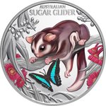 Silber Cute & Cuddly 1 oz PP - Baby Sugar Glider 2026 Front of Silver Cute & Cuddly 1 oz Proof - Baby Sugar Glider 2026