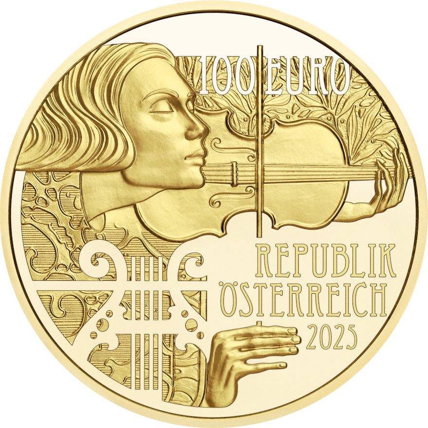 Front of Gold 125 Years Vienna Symphony Orchestra 1/2 oz Proof - 2025