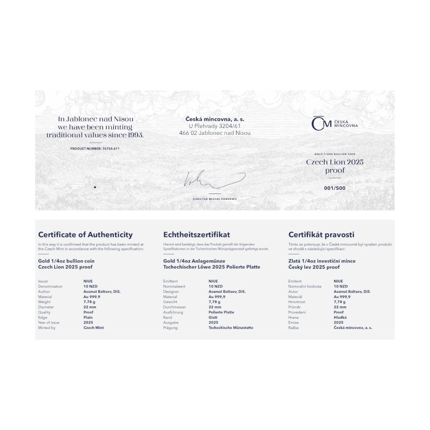 Certificate of authenticity