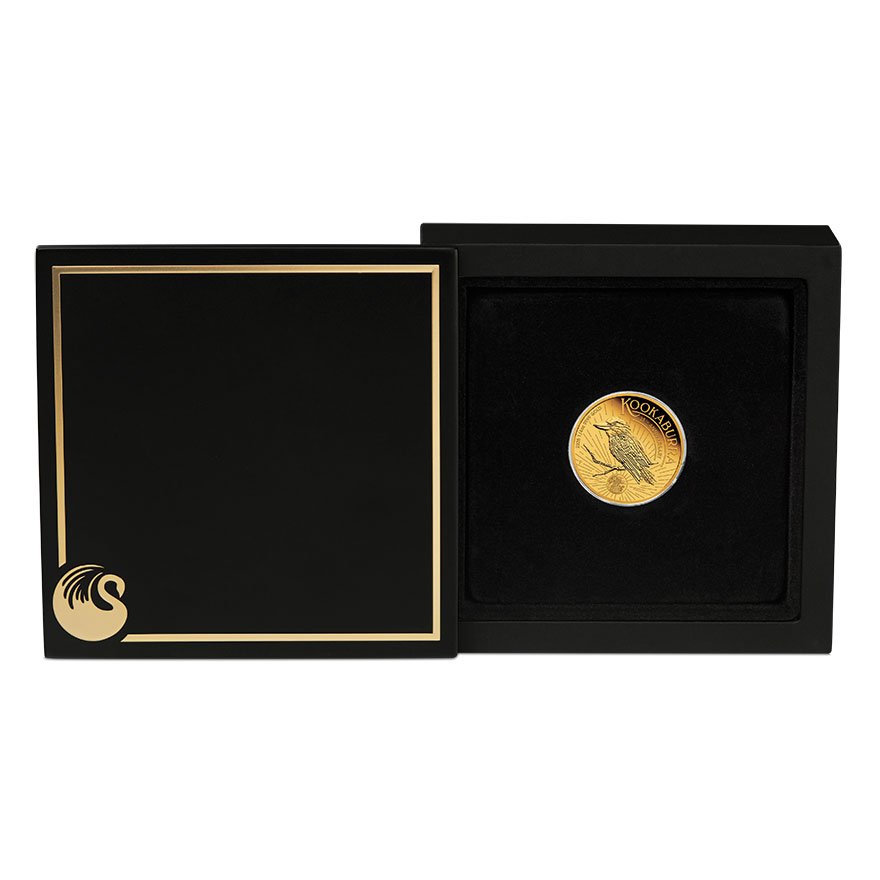 Gold Kookaburra 1/4 oz Proof - High Relief 2025  in the original coin case