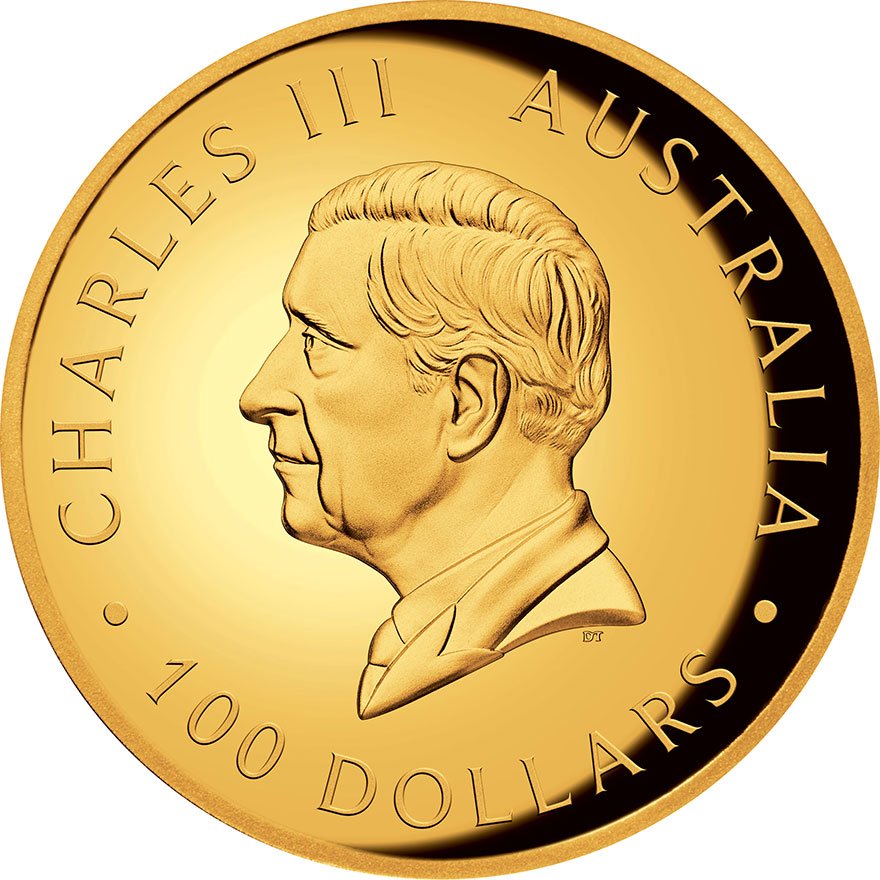 Back of the Gold Kookaburra 1 oz Proof - 35th anniversary - High Relief 2025 