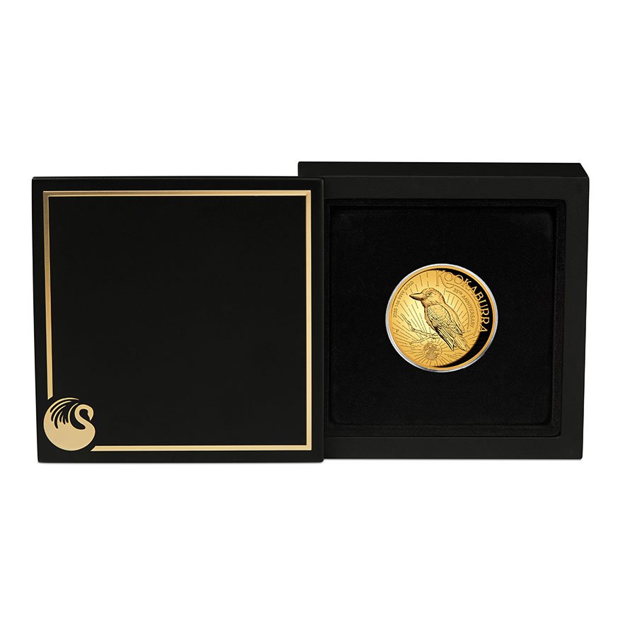 Gold Kookaburra 1 oz Proof - 35th anniversary - High Relief 2025  in the original coin case