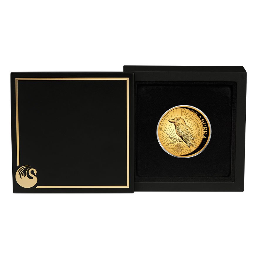 Gold Kookaburra 2 oz Proof - High Relief 2025  in the original coin case