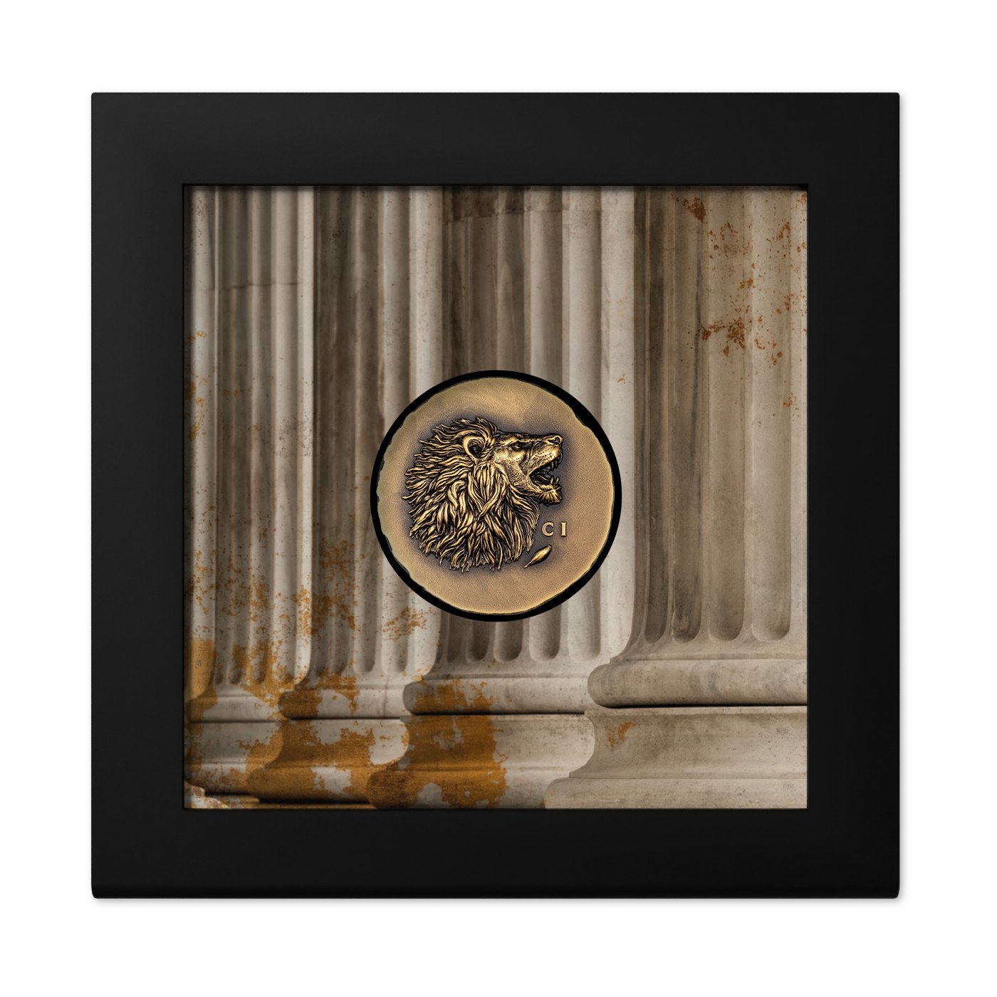 Original coin case of the Gold lion 1 oz Antik Finish - High Relief 2025