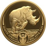 Front of the Gold Rhino 1 oz PF - Big Five Series III - 2025