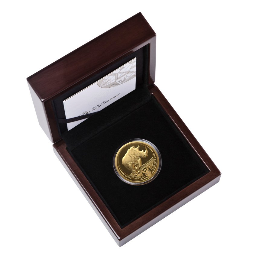 Gold Rhino 1 oz PF - Big Five Series III - 2025 in the original coin case