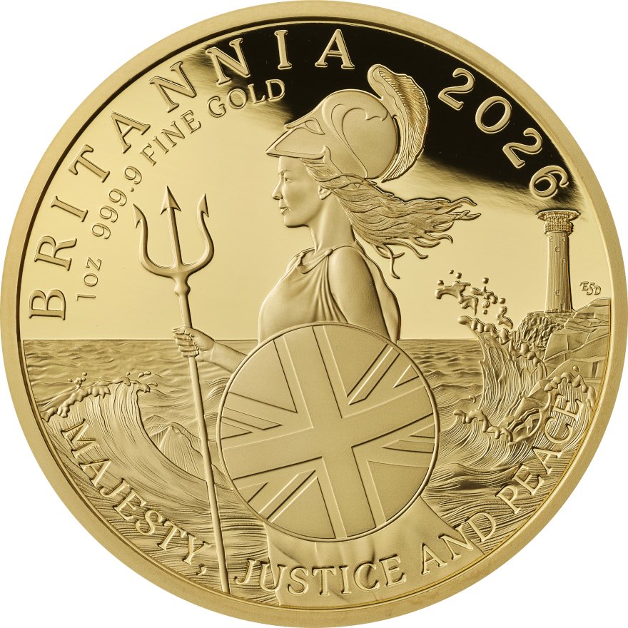 Front of Gold Britannia 1 oz Proof - 2026