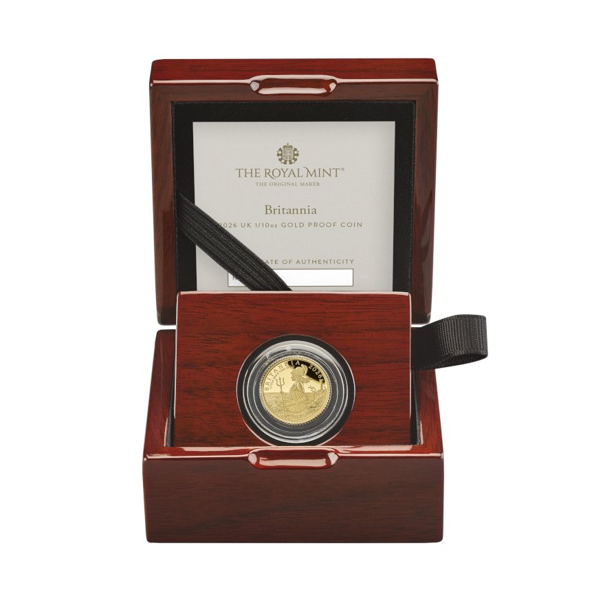 Case of Gold Britannia 1/10 oz Proof - 2026