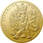Front of Gold Czech Lion 1/4 oz 2026