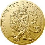 Front of Gold Czech Lion 1/25 oz 2026